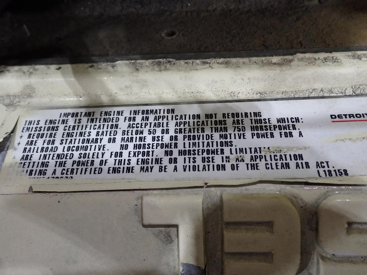 Used Detroit Diesel 8V92TTA Engine TWIN TURBO 1469 HOURS