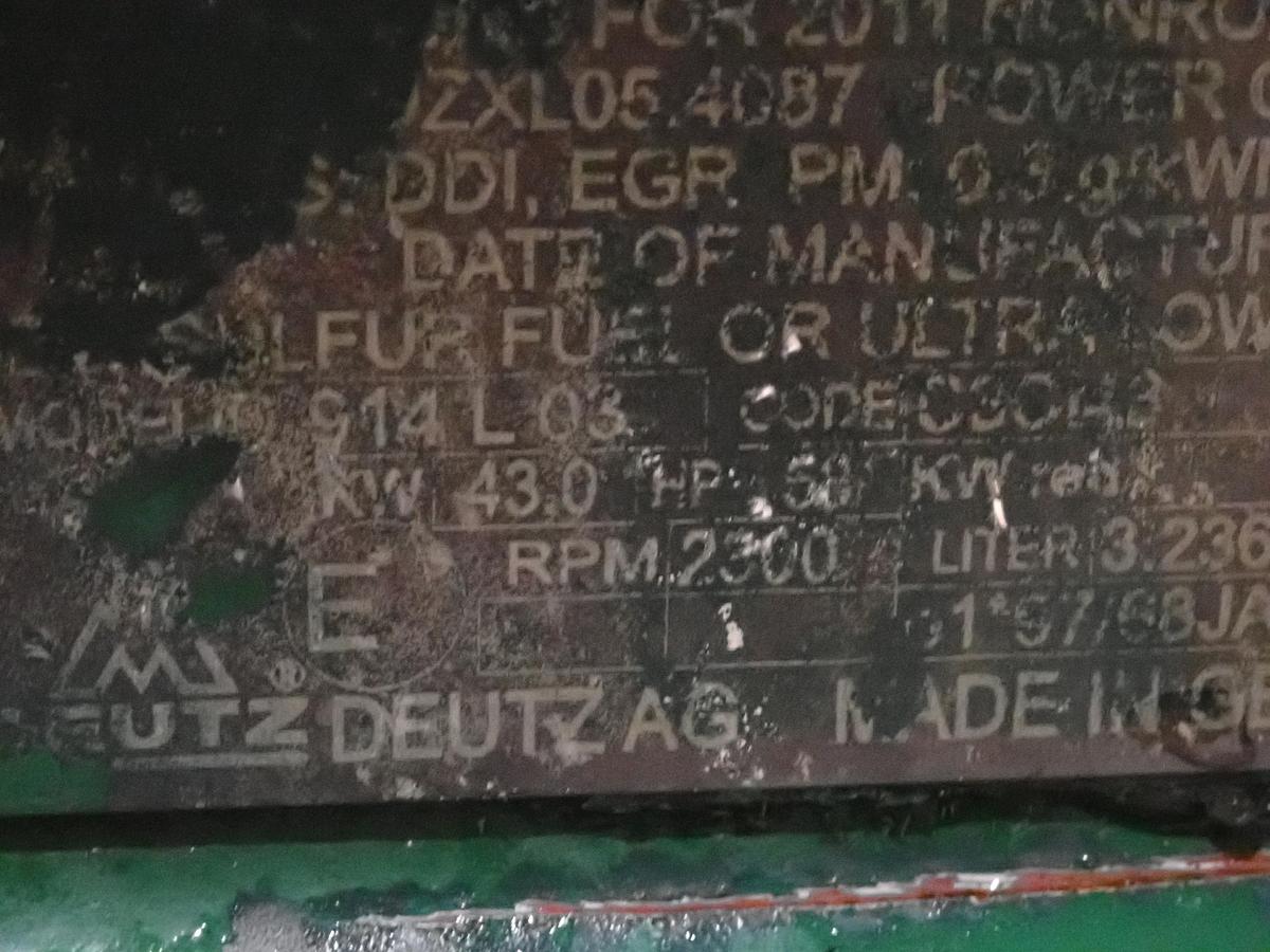 Used 2011 DEUTZ D914 L03 Diesel Engine