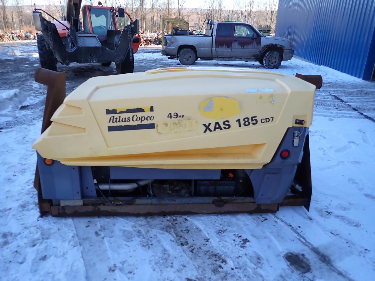 Used 2016 Atlas Copco XAS185CD7 185 CFM Air Compressor 187 HOURS!