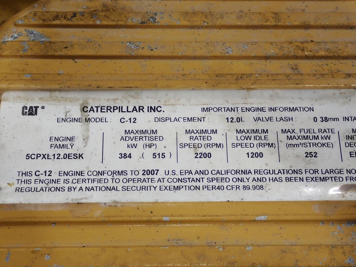 Used 2007 CAT C12 Industrial Diesel Engine LOW HOURS! 