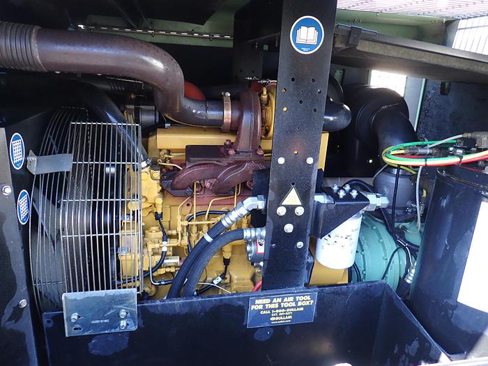 Used 2017 Sullair 375HDPQ 375 CFM Air Compressor JOHN DEERE DIESEL