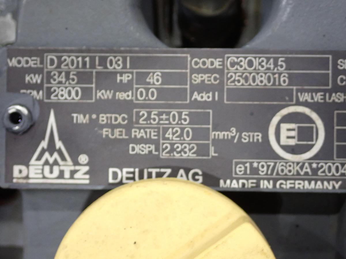 Used 2009 Deutz D2011 L03I Diesel Engine POWER UNIT w/ PANEL
