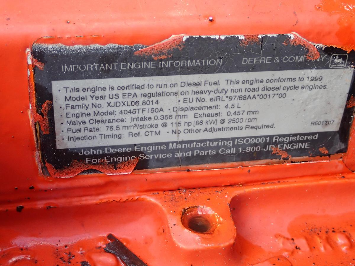 Used 1999 John Deere 4045TF150 Diesel Engine POWER UNIT 115 HP