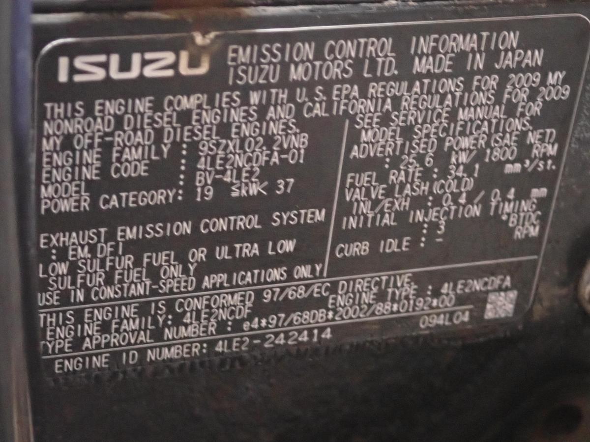 Used 2009 Isuzu 4LE2 Diesel Engine 772 HOURS! 