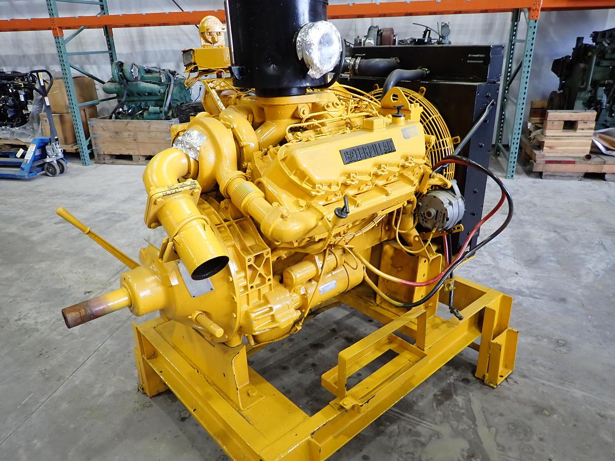 Used 2000 CAT 3208T Industrial Engine 250 HP POWER UNIT w/ PTO CLUTCH