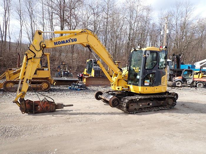 Used 2015 Komatsu PC88MR-10 Hydraulic Excavator HI RAIL! A/C EROPS STREET PADS PC88