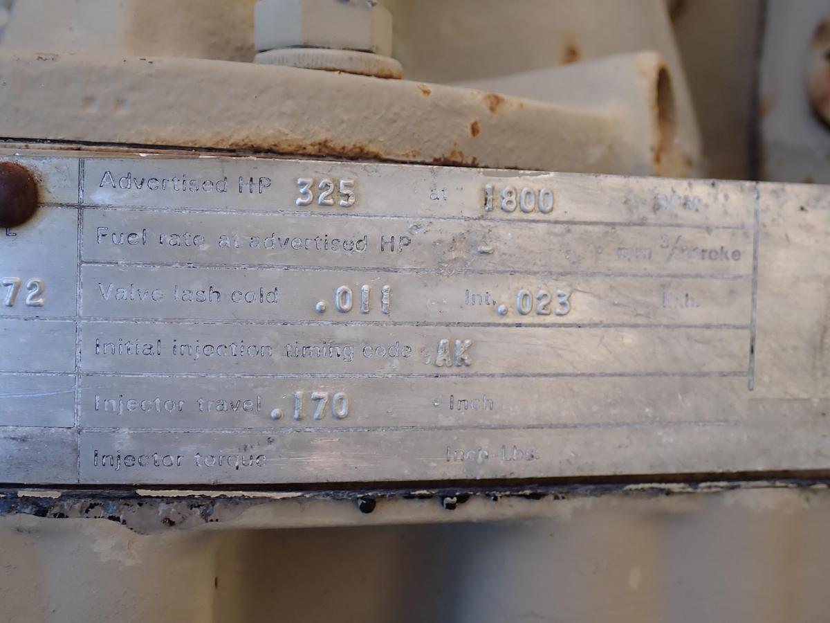 Used 1978 Cummins NTC-855P Small Cam Diesel POWER UNIT CPL 272