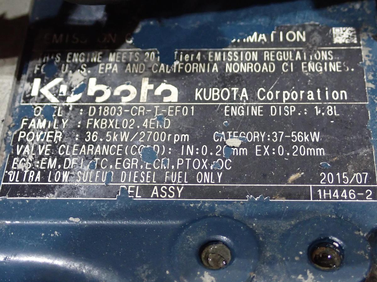 Used 2015 Kubota D1803-CR-T-EF01 Diesel Engine