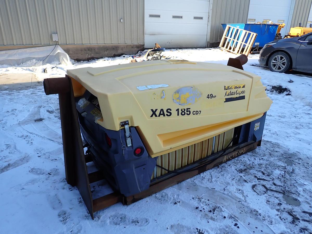 Used 2016 Atlas Copco XAS185CD7 185 CFM Air Compressor 187 HOURS!