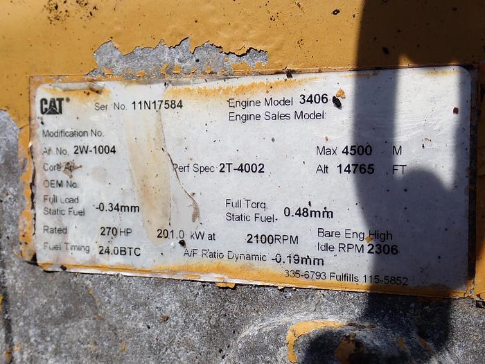 Used 2008 CAT 3406C Diesel Engine 2W1004 980C 980F Loader