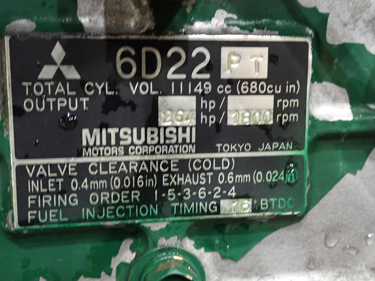 Used Mitsubishi 6D22 Turbo Diesel Engine 478 HOURS!