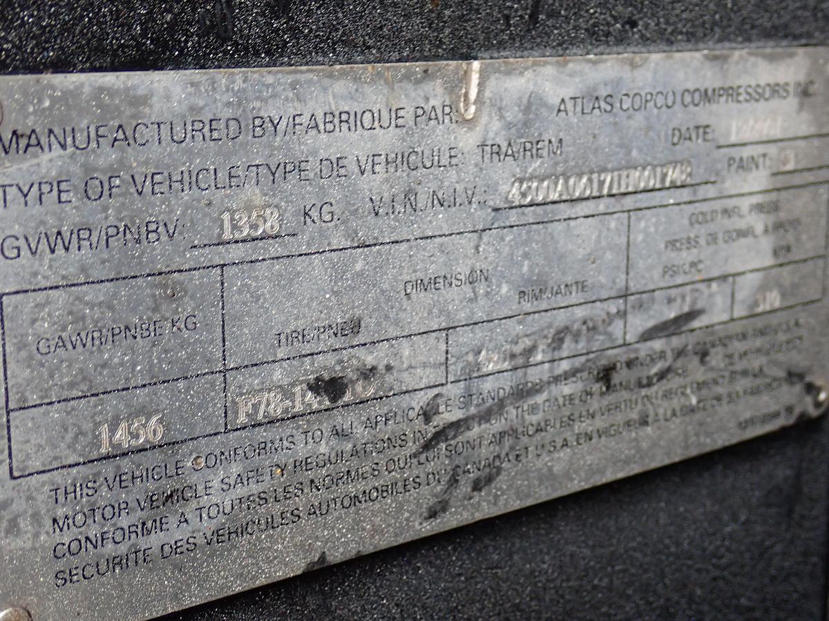 Used 2001 Atlas Copco XAS96 185 CFM Air Compressor