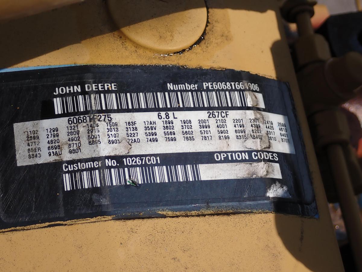 Used John Deere 6068TF275 Diesel Engine POWER UNIT