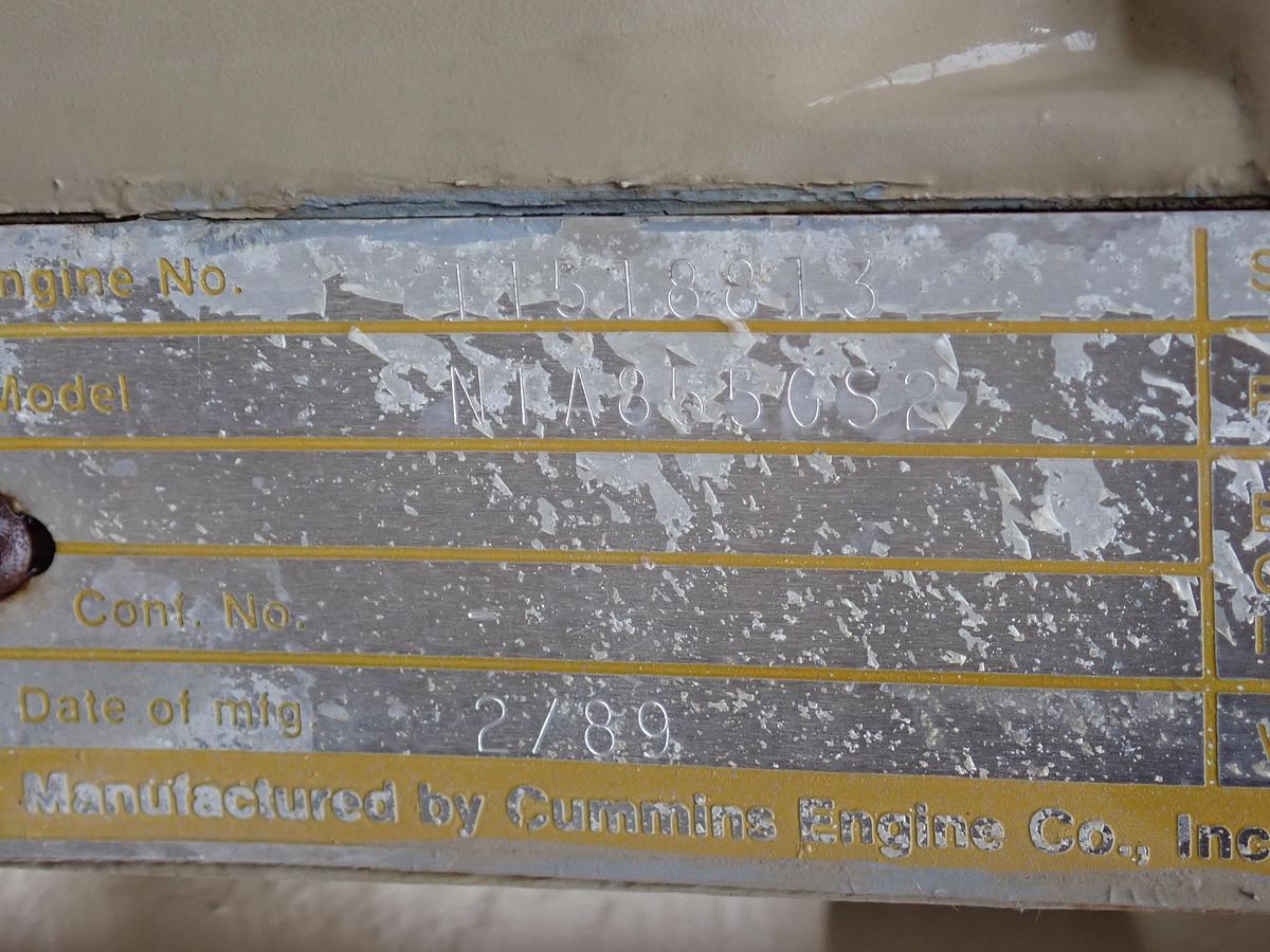 Used 1989 Cummins NTA855 G2 Diesel Engine POWER UNIT 465 HP