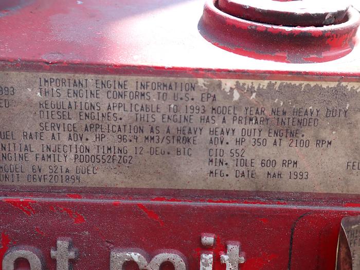 Used 1993 Detroit Diesel 6V92TA Truck Engine 350 HP DDEC