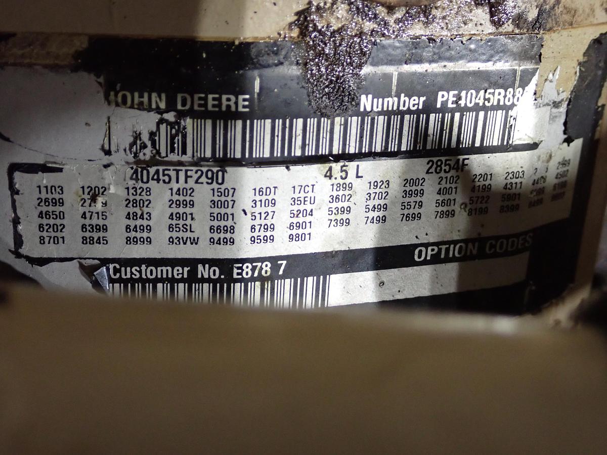 Used 2012 John Deere 4045TF290 Diesel Engine