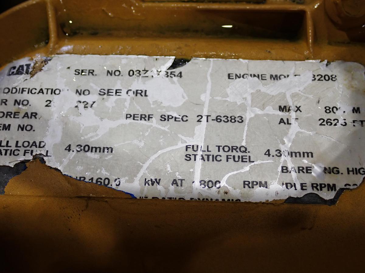 Used 2000 CAT 3208T Industrial Engine 250 HP POWER UNIT w/ PTO CLUTCH