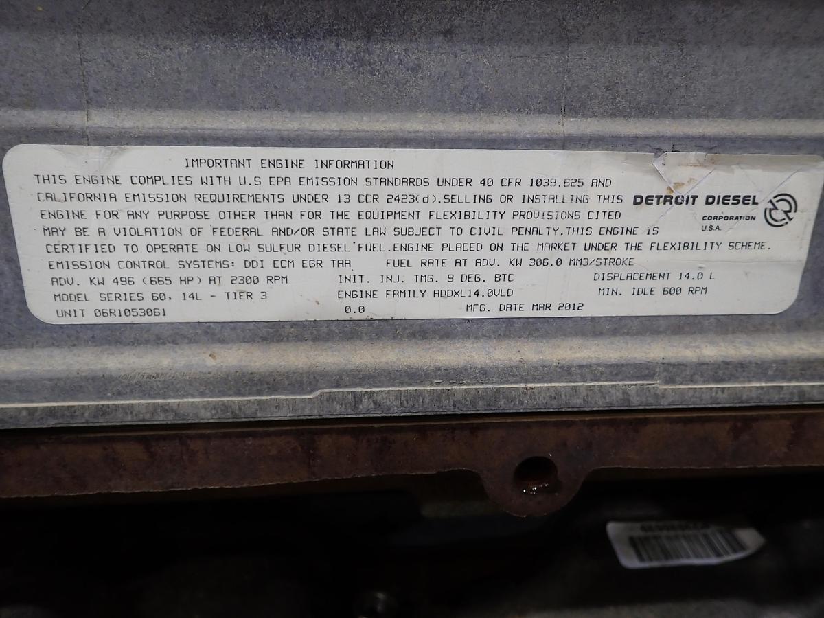 Used 2012 Detroit Diesel 14 Liter Engine LOW HOURS!