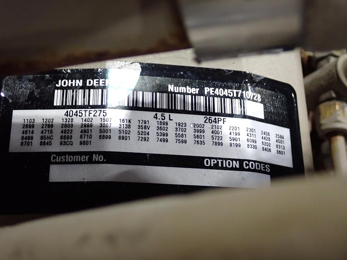 Used John Deere 4045TF275 Turbo Diesel Engine 3499 HOURS