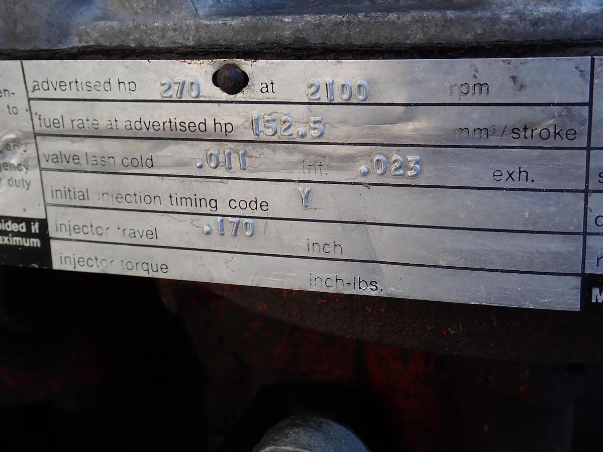 Used 1974 Cummins PT270 Small Cam Diesel Engine CPL 0181 NT855