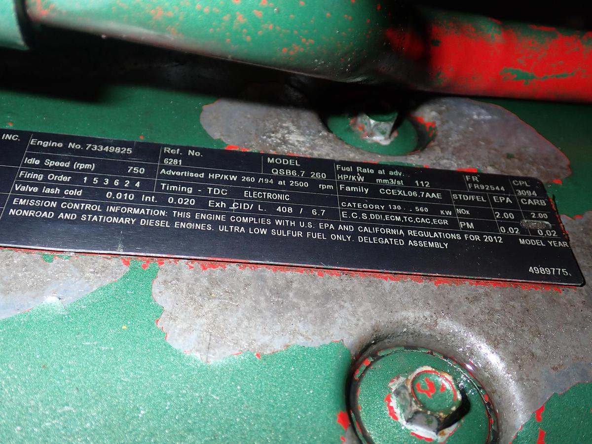 Used 2012 Cummins QSB 6.7 Diesel Engine POWER UNIT CPL 3094