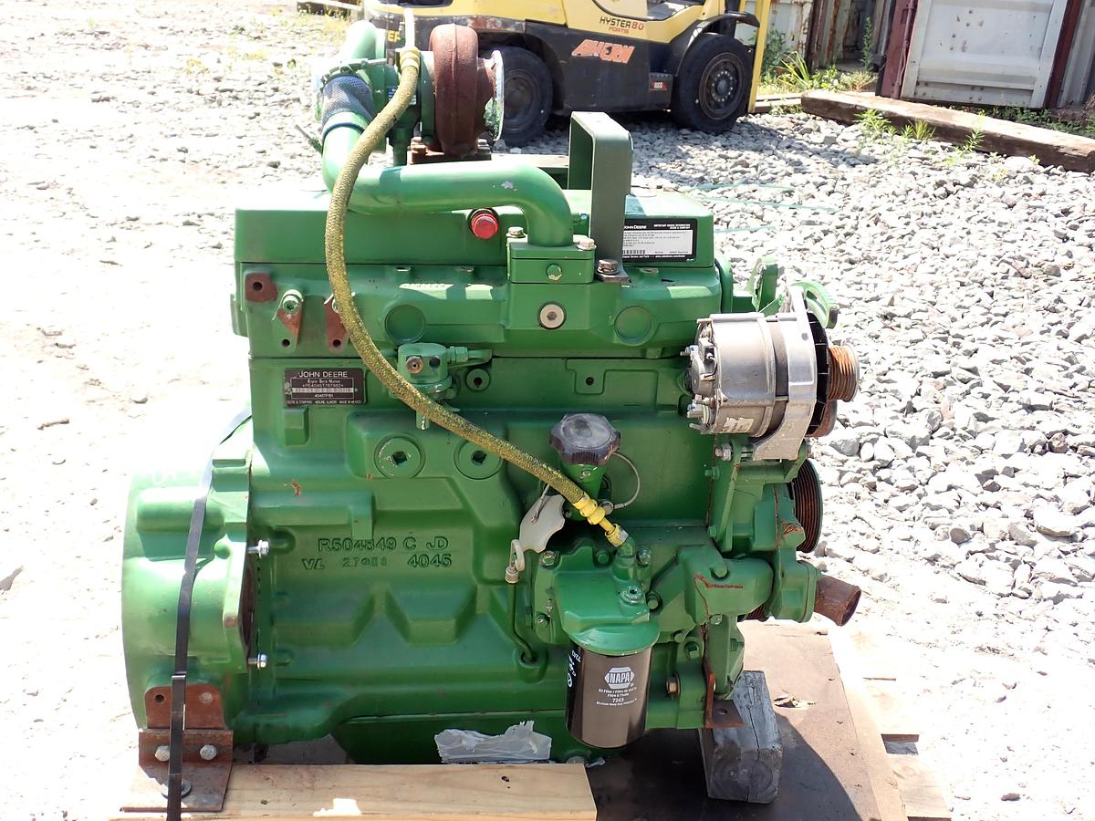 Used John Deere 4045TF151 Diesel Engine LOW HOUR GOV'T SURPLUS