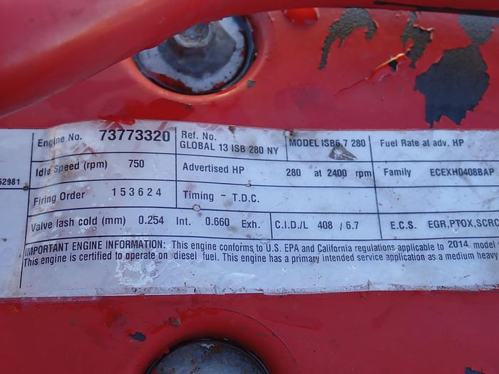 Used 2014 Cummins ISB 280 Diesel Engine CPL 3612