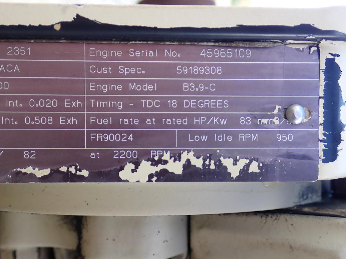 Used 2000 Cummins 4BTA 3.9 Diesel Engine 110 HP CPL 2351