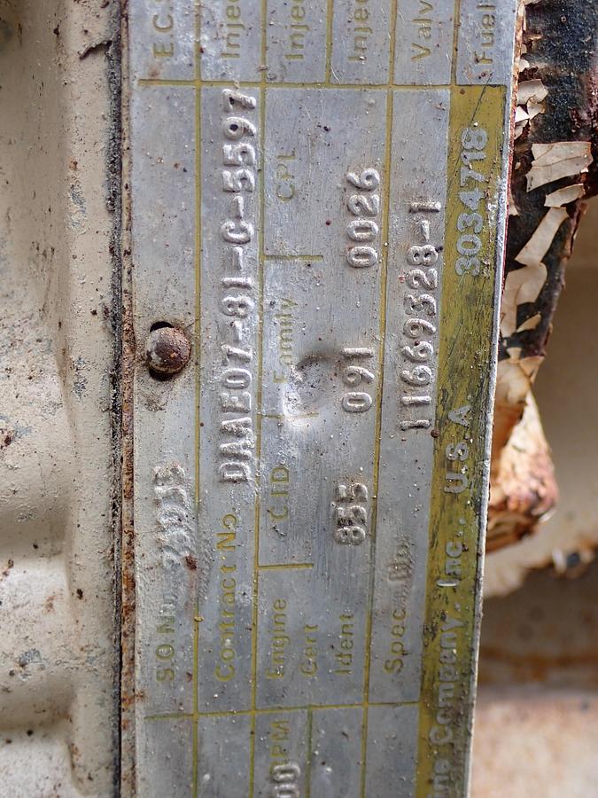 Used 1984 Cummins NHC250 GOV'T SURPLUS TRUCK ENGINE SMALL CAM 855