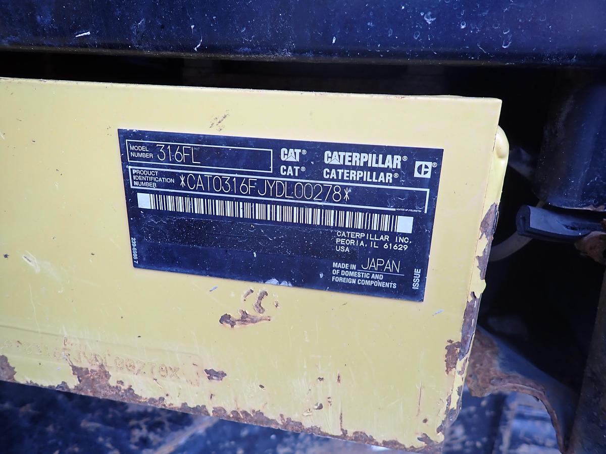 Used 2016 CAT 316FL Hydraulic Excavator
