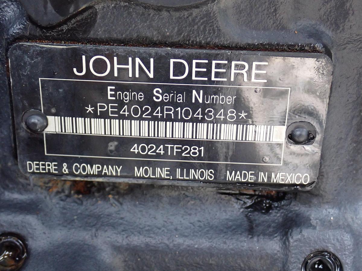 Used 2012 John Deere 4024TF281 Turbo Diesel Engine
