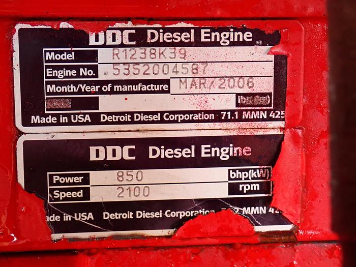 Used 2006 MTU 12V2000 Turbo Diesel Power Unit 850 HP
