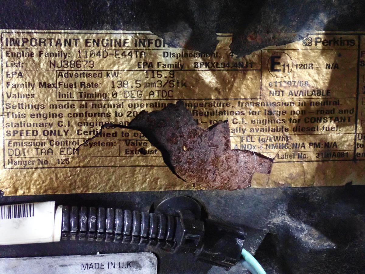 Used 2011 Perkins 1104D-E44TA Diesel Engine NJ38673