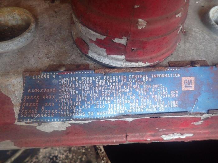 Used 1982 Detroit Diesel 6-71T Turbo Engine RUNS MINT! VIDEO! 275 HP 671 GM