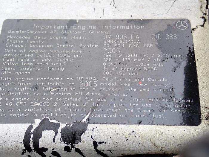 Used 2005 Mercedes OM906 LA Turbo Diesel Engine 260 HP