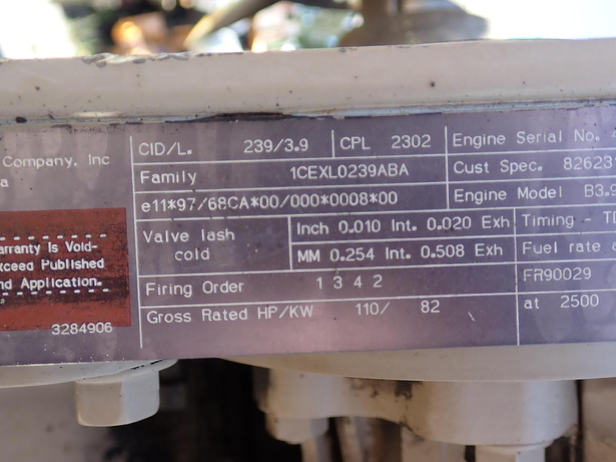 Used 2001 Cummins 4BT 3.9 Diesel Engine CPL 2302 