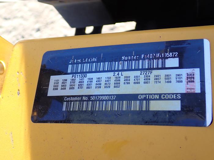 Used 2012 John Deere 4024TF281 Diesel Engine 469 HOURS