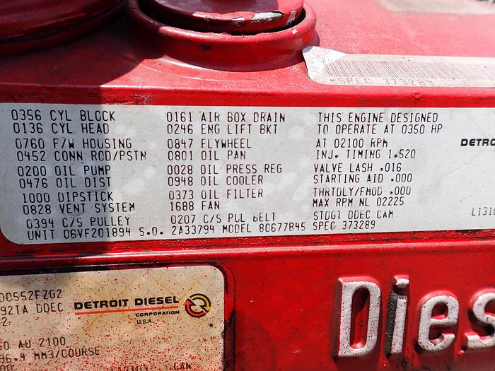 Used 1993 Detroit Diesel 6V92TA Truck Engine 350 HP DDEC