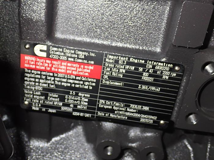 2007 Cummins B3.3 Diesel Engine NEW SURPLUS