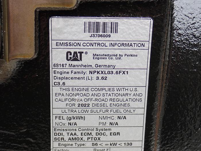2022 CAT C3.6 Turbo Diesel Engine UNUSED SURPLUS AR 605-4114
