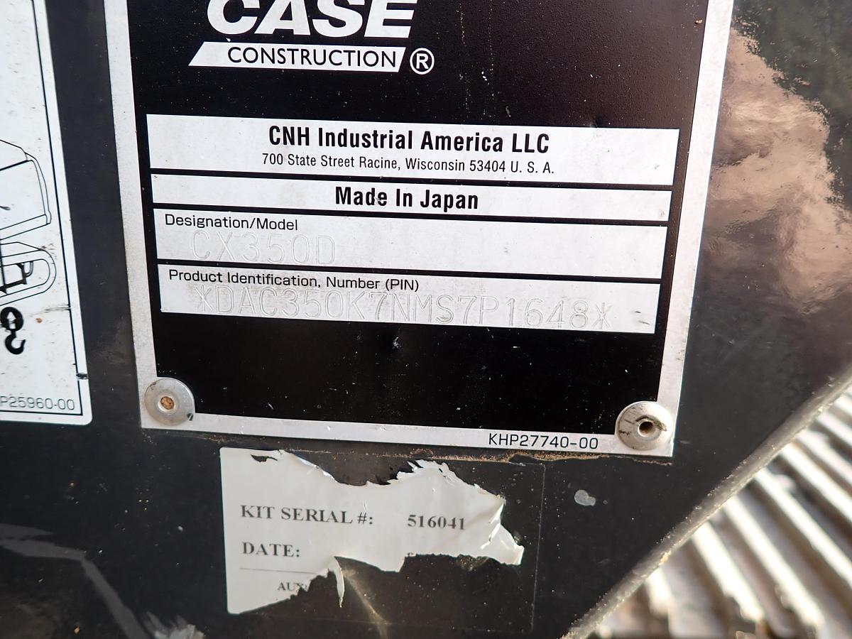 Used 2021 Case CX350D Hydraulic Excavator