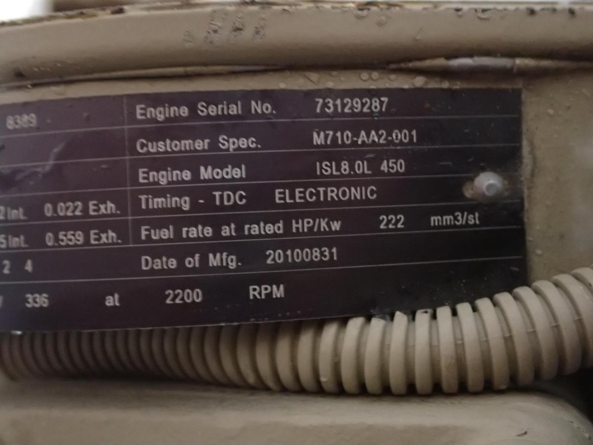 Used 2010 Cummins ISL 450 Diesel Engine GOV'T SURPLUS 450 HP! 8.9 Liter