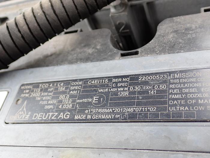 2013 DEUTZ TCD 4.1 L4 Diesel Engine POWER UNIT 154 HP