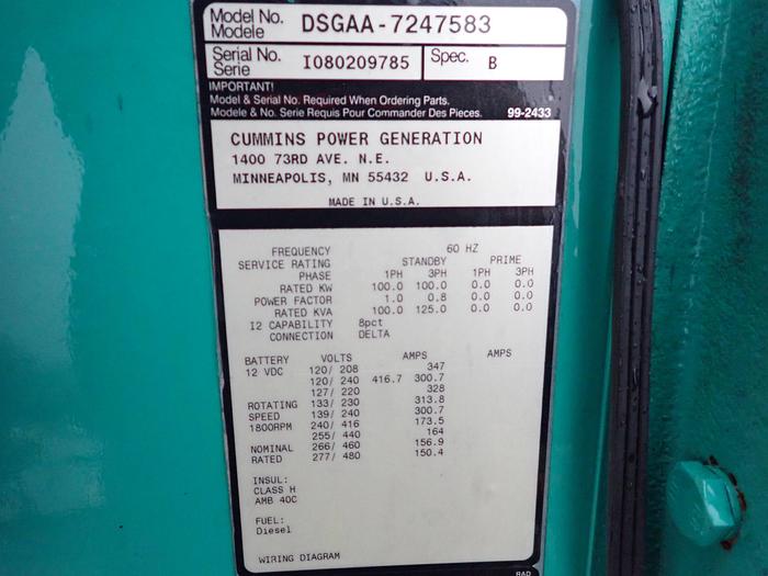 Used Cummins DSGAA