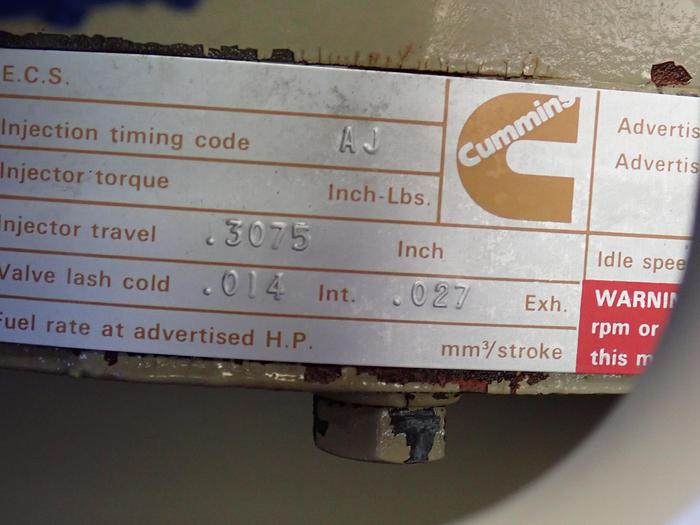 Used 1990 Cummins KTA38-G1 650 KW Generator Set CONTINUOUS DUTY