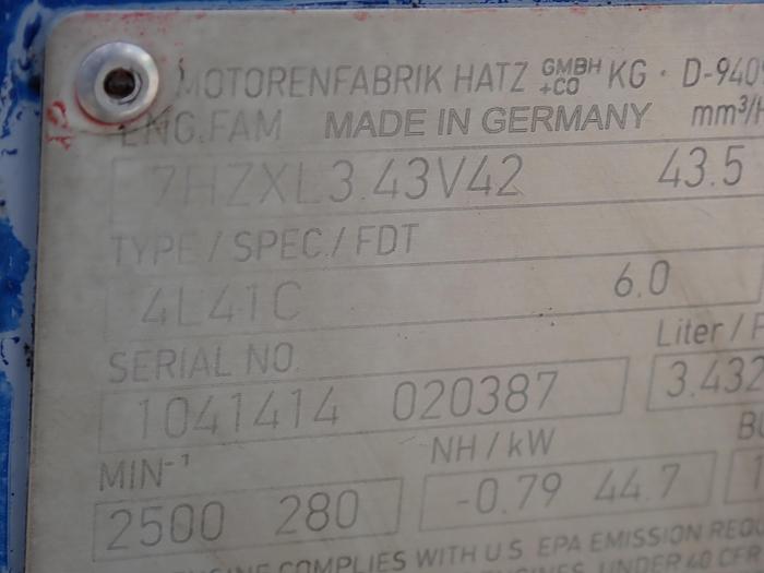 Used 2014 Hatz 4L41C Diesel Engine