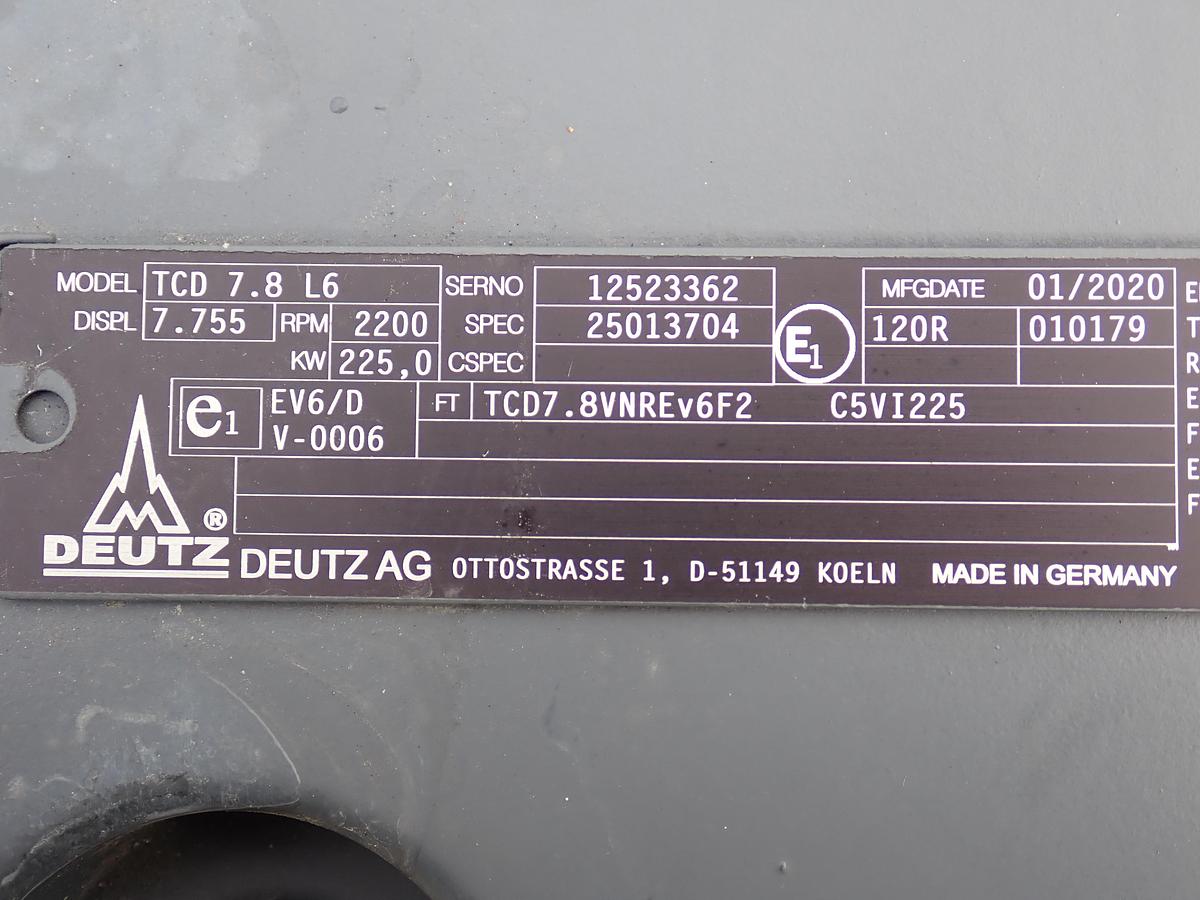 2020 Deutz TCD 7.8 L6 UNUSED Diesel Engine