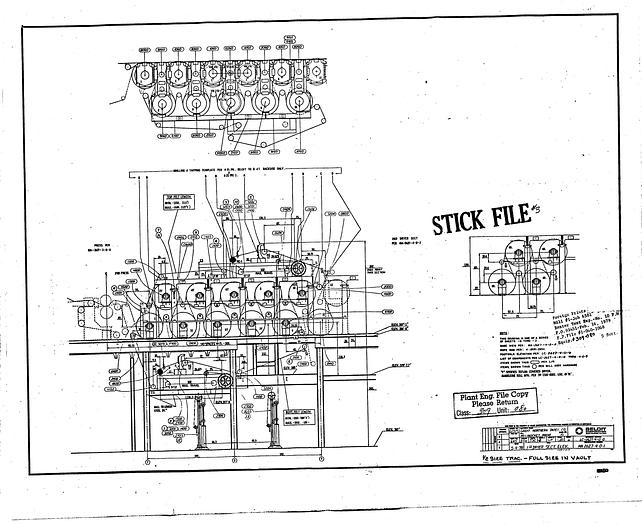 Used Beloit  Dryers, 60" Dia X 158" Face, 75 Psi Working Pressure, Asme Coded, With Anti-Friction Bearings, Framing, Gears, Steam Joints, Felt Stretches & Guides #23014