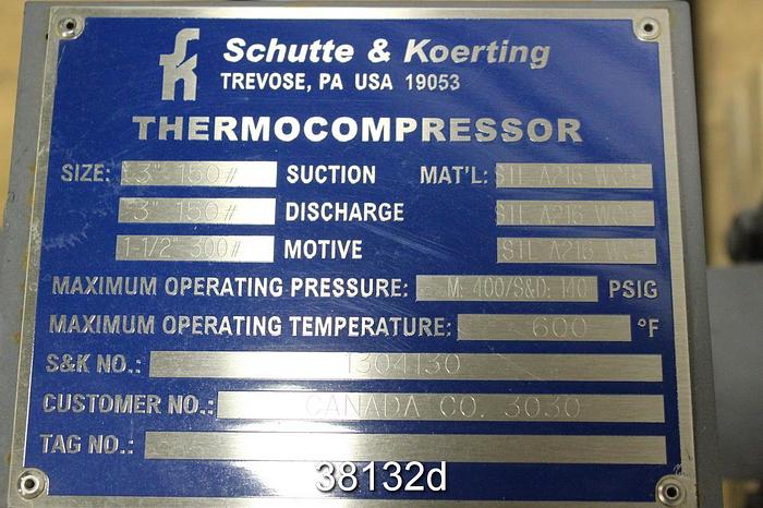 Unused Schutte & Koerting 1304130 Schutte And Koerting 3" T #38132