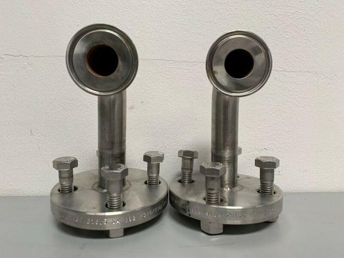 Used Stainless Steel 4 1/2" Flange w/ 1" Sanitary Fitting